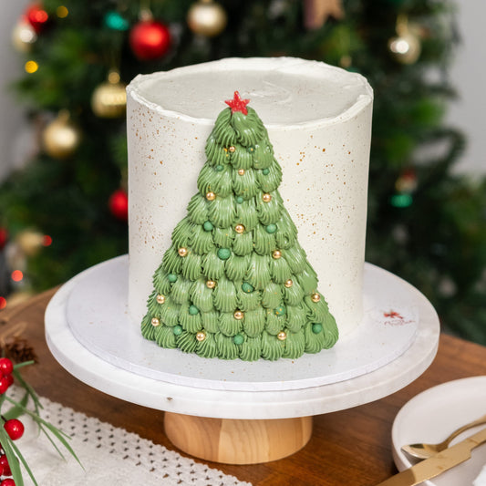 Walnuts Christmas Tree Cake