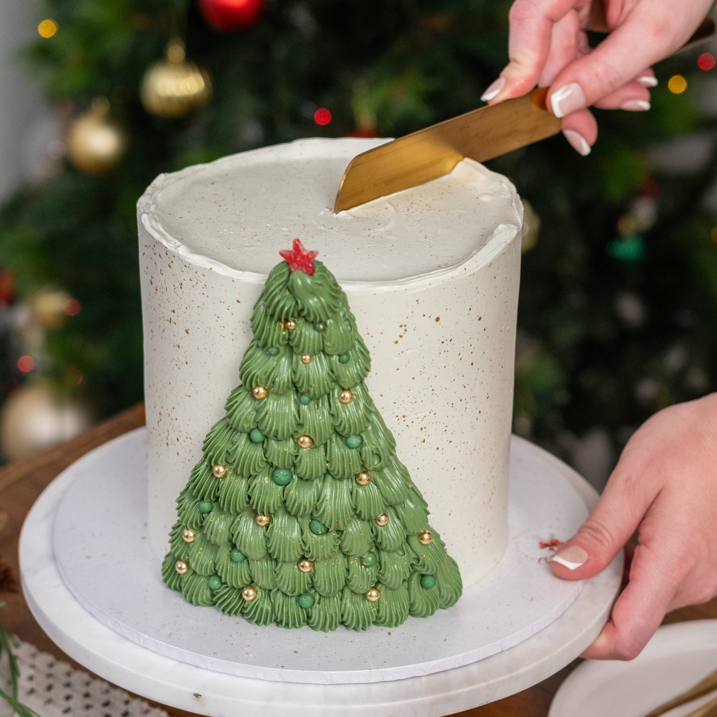 Walnuts Christmas Tree Cake